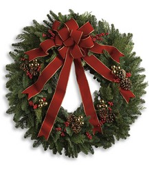 Classic Holiday Wreath from Maplehurst Florist, local flower shop in Essex Junction